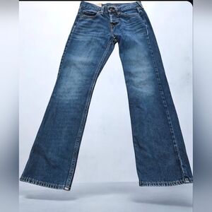 Hollister Women Button Up Dark Blue Straight Leg Jeans ( Size: 28x30)